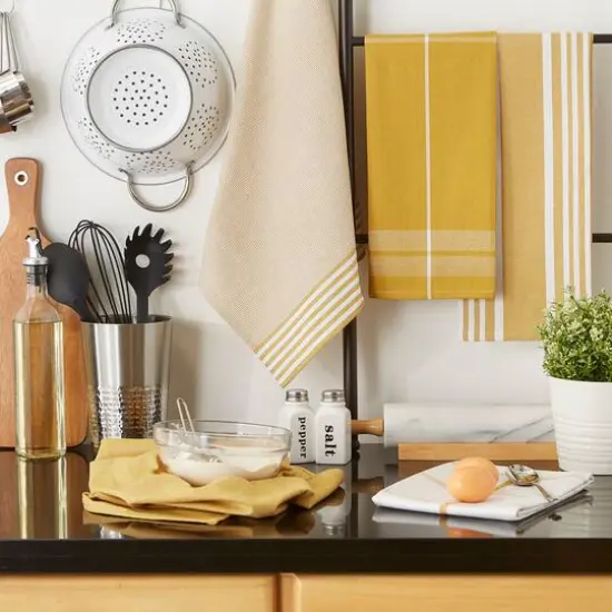 DII&reg; Classic Oversized Woven Dishtowels Set Lemongrass {7}