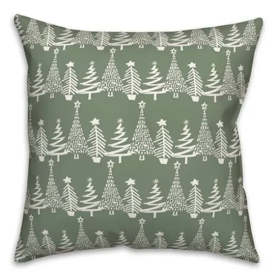 Sage Christmas Tree Pattern Indoor/Outdoor Pillow {3}