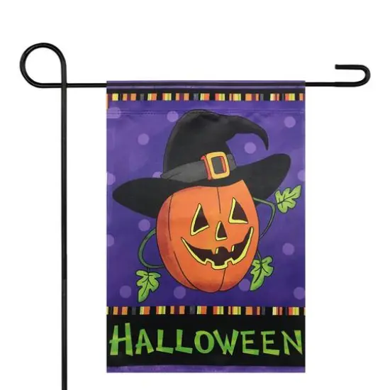 Pumpkin in a Witch Hat Outdoor Garden Flag, 12.5" x 18" {3}