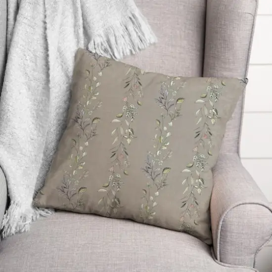 Vines Throw Pillow Gray {4}