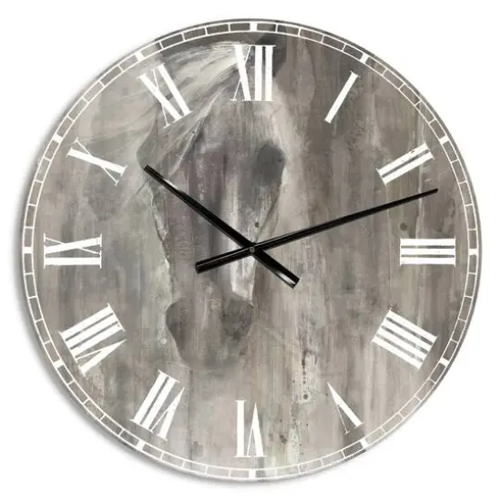 Designart 'Farmhouse Horse Farmhouse Wall Clock {1}