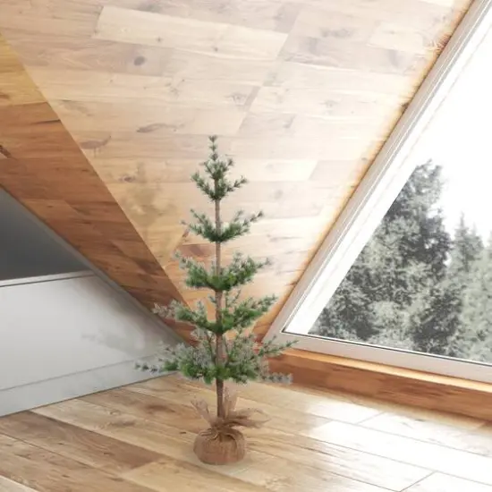 3ft. Unlit Split Venetian Pine Artificial Christmas Tree in Burlap Base {3}