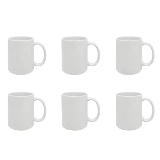 12oz. White Ceramic Sublimation Mugs, 6ct. by Make Market&reg; {1}