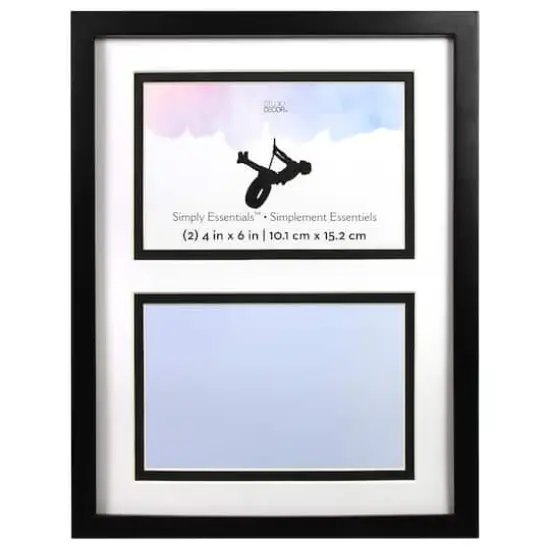 Simply Essentials&trade; 2 Opening 4" x 6" BlackCollage Frame with Mat by Studio D&eacute;cor&reg; {5}