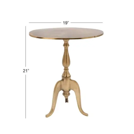 21" Gold Aluminum Traditional Accent Table {5}
