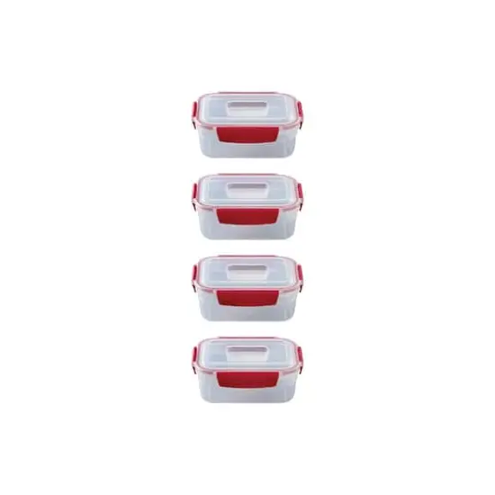 Joseph Joseph Nest Lock 8-piece Rectangular Food Storage Container Set Red {3}