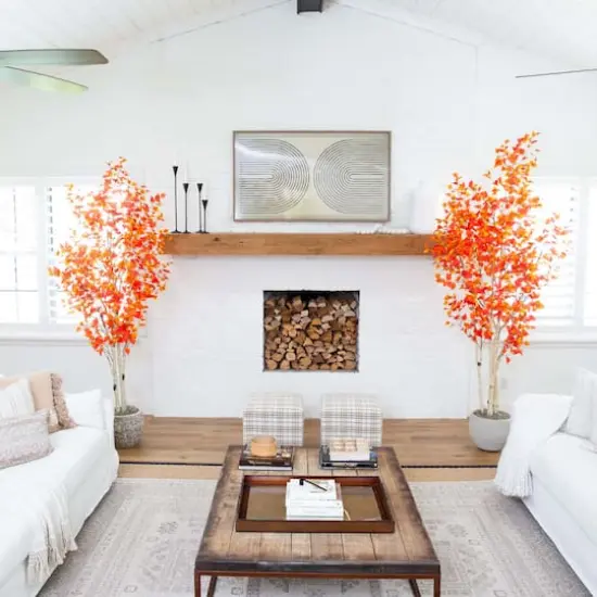 8ft. Potted Artificial Autumn Birch Tree {4}