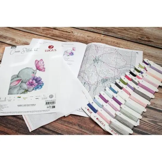 Luca-S Rabbit & Butterfly Counted Cross Stitch Kit {7}