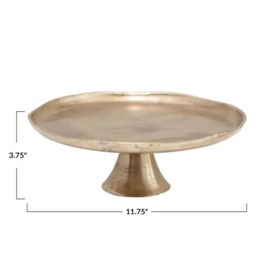 Hello Honey&reg; 11.75" Antique Gold Finish Metal Pedestal {5}