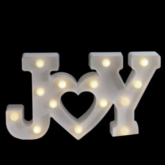 12.75" White Joy LED Christmas Marquee Wall Sign {4}