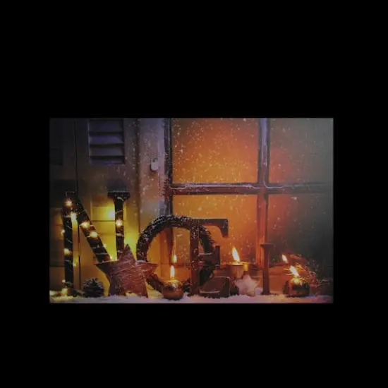 Noel & Flickering Candles Christmas LED Lighted Canvas Wall Art {4}