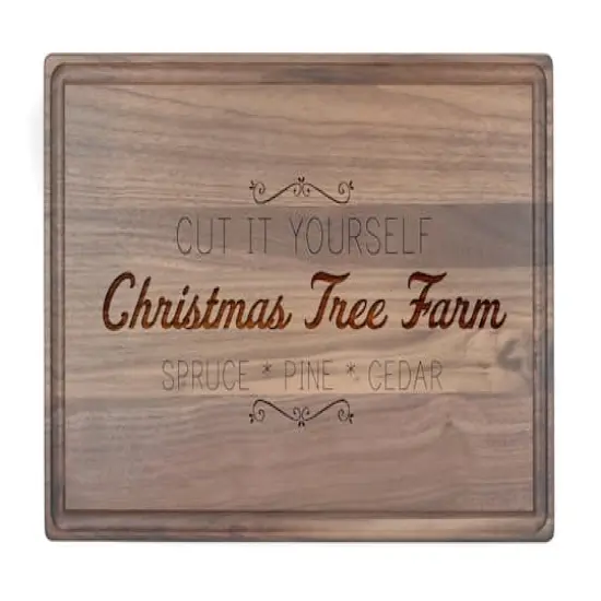 17' x 11" Christmas Tree Farm Walnut Cutting Board {1}