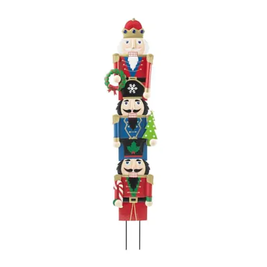 Glitzhome&reg; Metal Nutcracker Yard Stake/D&eacute;cor Accent Set {7}
