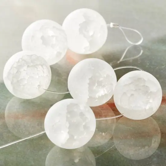 White Crackled Quartz Round Beads, 20mm by Bead Landing&trade; {3}