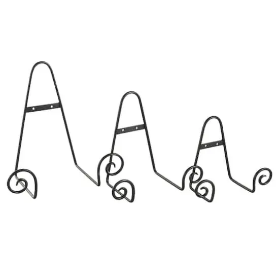 Black Metal Scroll Hanging Wall Rack Display Easel Set {4}