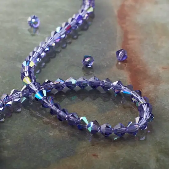 Preciosa Glass Crystal Bicone Beads, 4mm by Bead Landing&trade; Tanzanite AB {3}