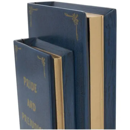 Blue Wooden Pride and Prejudice Storage Faux Book Box, 2ct. {10}