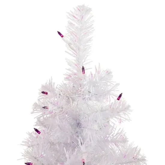 2ft. Pre-Lit White Rockport Pine Artificial Christmas Tree, Purple Lights {4}