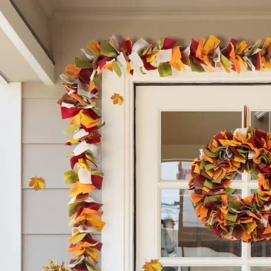 Glitzhome&reg; 6ft. Fall Multicolor Felt Garland {4}