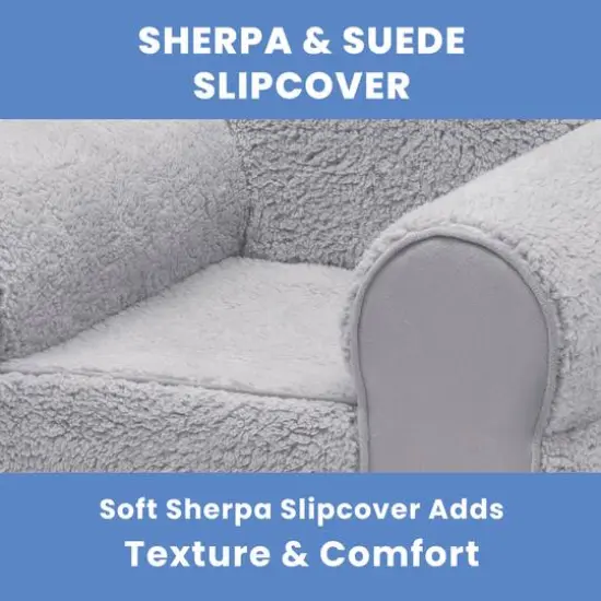 Deluxe Sherpa Suede Chair {4}