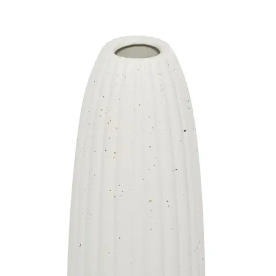 White Ceramic Contemporary Vase, 18" x 5" x 5" {5}