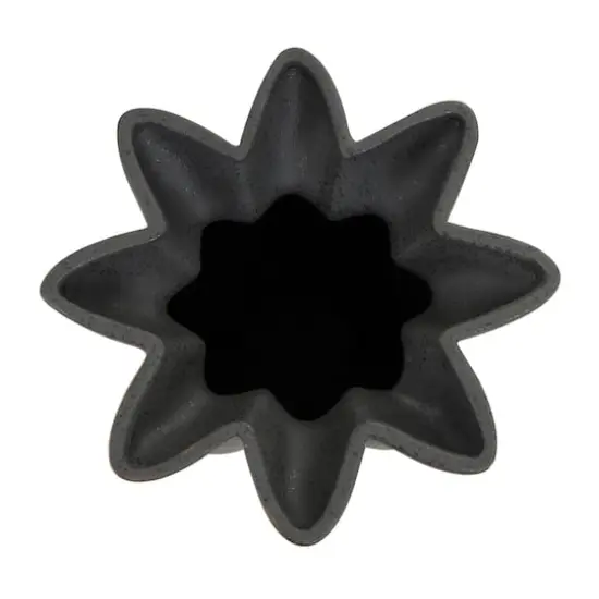 12" Black Ceramic Speckle Textured Vase with Tulip Style Opening {5}