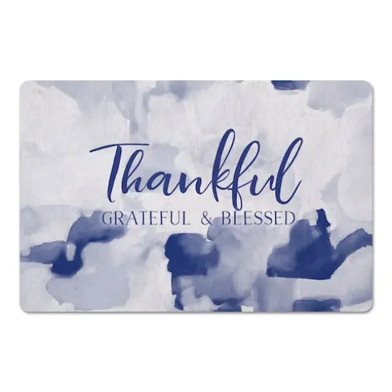 Thankful Grateful Blessed Floor Mat {1}