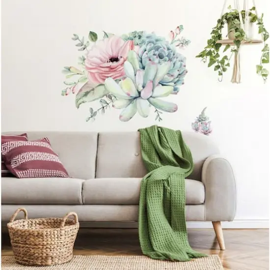 RoomMates Watercolor Floral Succulents Peel & Stick Giant Decals {3}