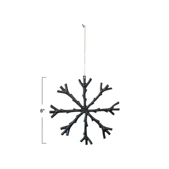 Hello Honey&reg; 8" Black Cast Aluminum Snowflake Ornament {5}