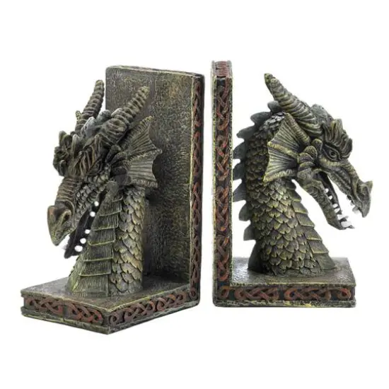 Fierce Dragon Bookends 10" x 3.25" x 7" {1}