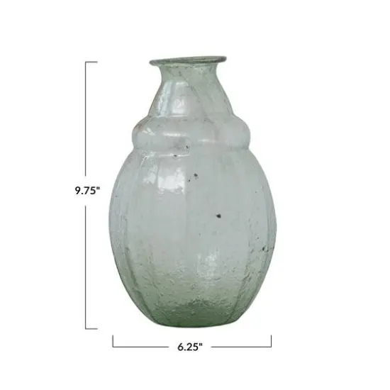 Hello Honey&reg; 9.75" Clear & Light Green Round Serene Glass Vase {6}
