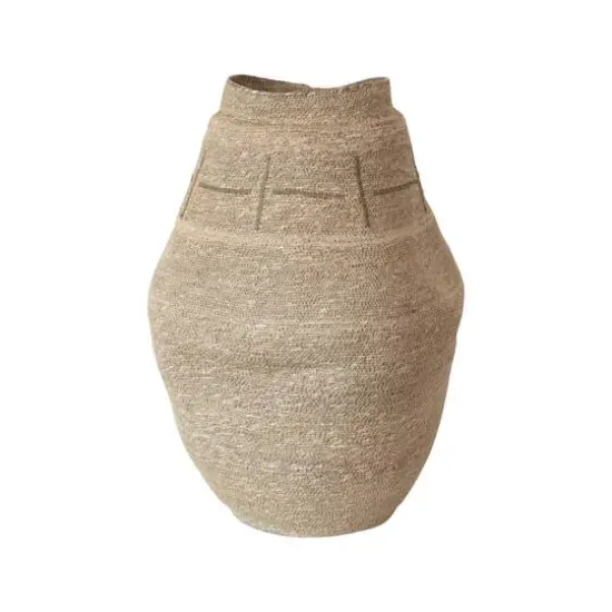 Hello Honey® 24.5" Natural & Sage Patterned Woven Seagrass Basket {1}