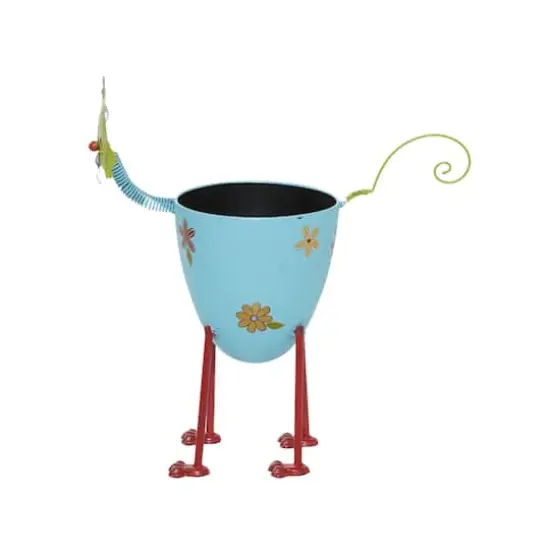 19" Blue Iron Farmhouse Cat Planter {4}