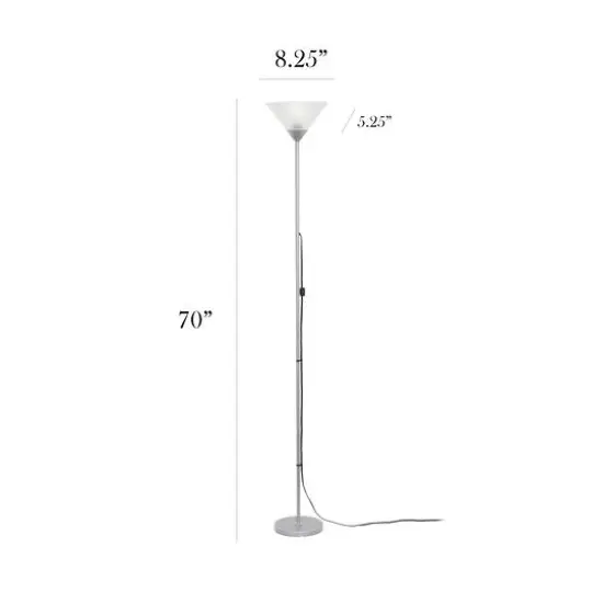 Simple Designs 70" Torchiere Floor Lamp Silver {4}