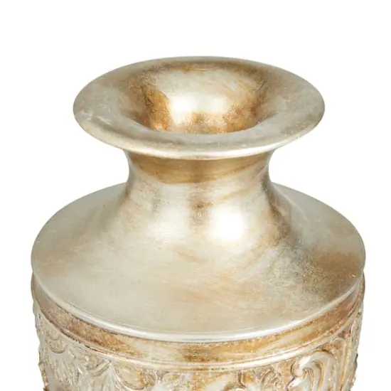 Gold Polystone Traditional Vase, 7" x 7" x 7" {4}