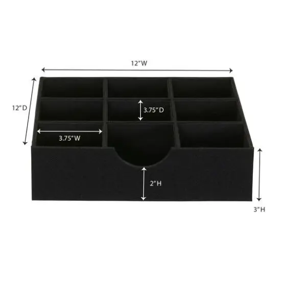 Household Essentials 9-Compartment Drawer Organizers, 2ct. Black {7}