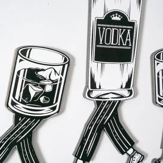 American Art Decor Leggy Beverage Printed Glass Framed Wall Decor {5}