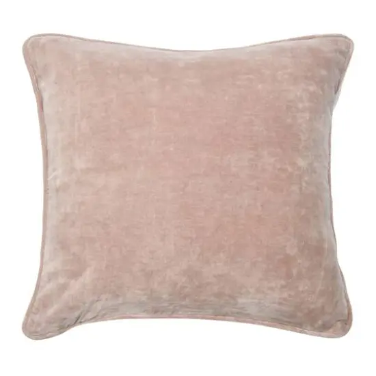 Hello Honey® 20" Square Velvet Pillow Cover with Piping Pink {3}