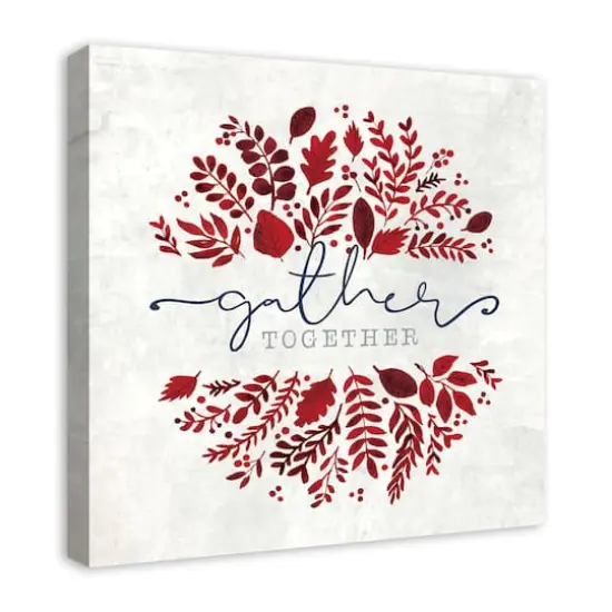 Gather Together Leaves Autumn Canvas Wall Art {3}
