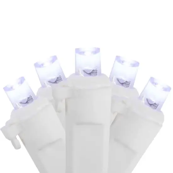 100ct. LED Wide Angle Icicle Christmas Lights With White Wire Pure White {5}