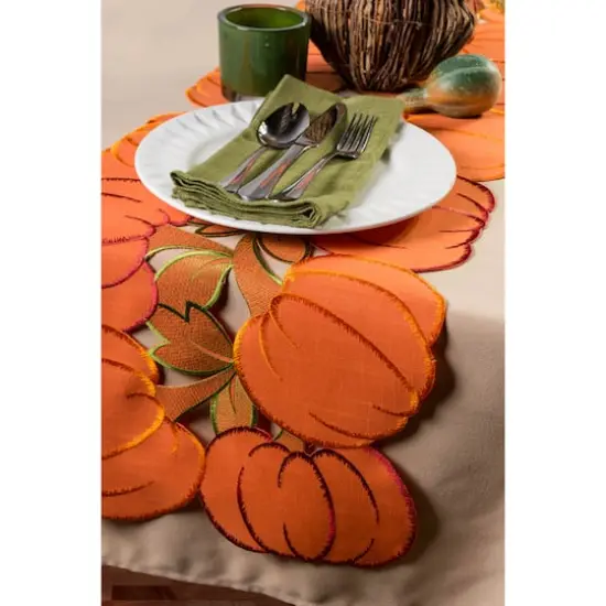 DII&reg; 70" Embroidered Pumpkins Table Runner {3}
