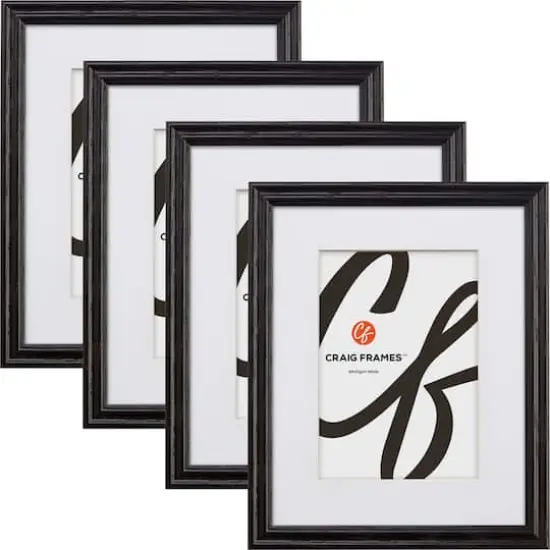 Craig Frames 4 Pack: Wiltshire 200 Ebony Picture Frame with Mat {1}