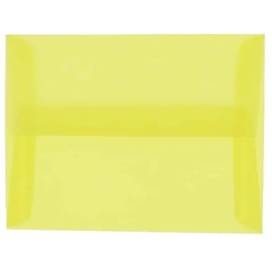 JAM Paper A2 Translucent Vellum Invitation Envelopes, 50ct. Primary Yellow {1}