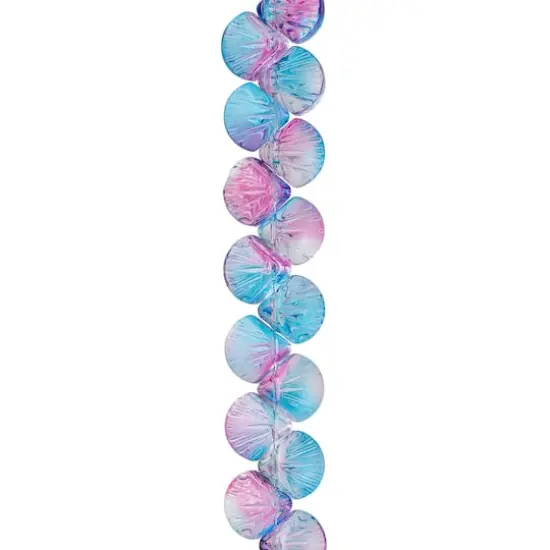 Pink & Blue Glass Shell Beads by Bead Landing&trade;, 10mm {1}
