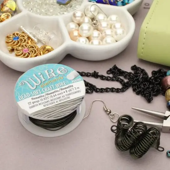 The Beadsmith® Wire Elements™ 22 Gauge Tarnish Resistant Soft Temper Wire, 8yd. Hematite {4}