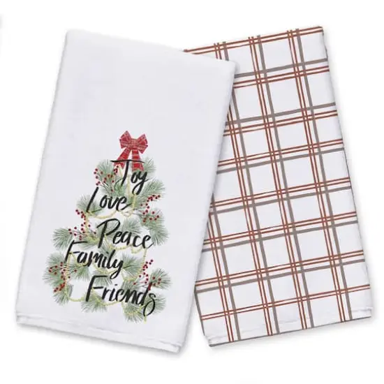 White Christmas Word Tree Tea Towel Set {1}