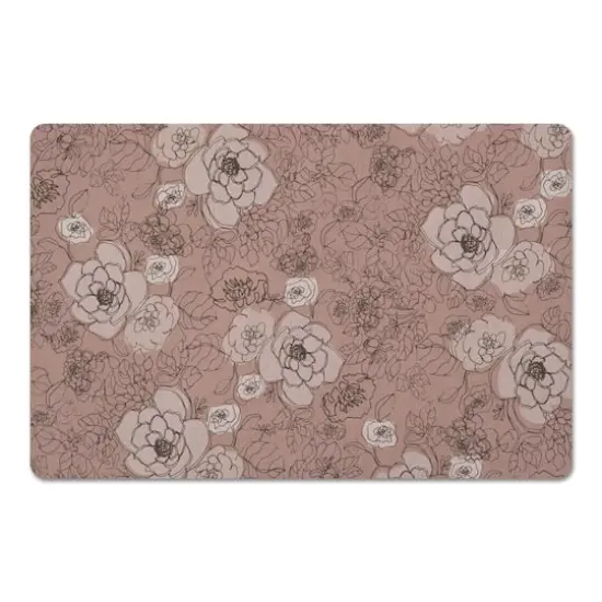 Multicolored Floral Floor Mat Pink {1}