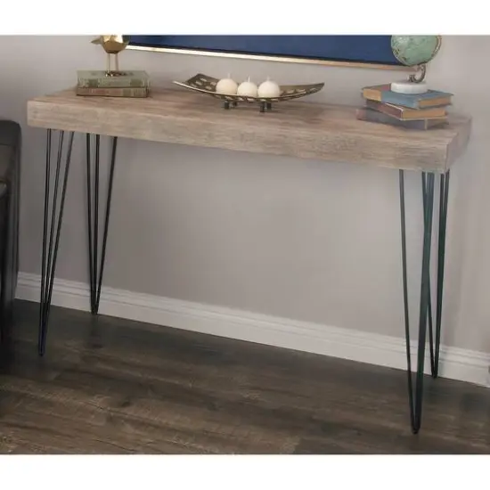 47" Brown Modern Wood Console Table {10}