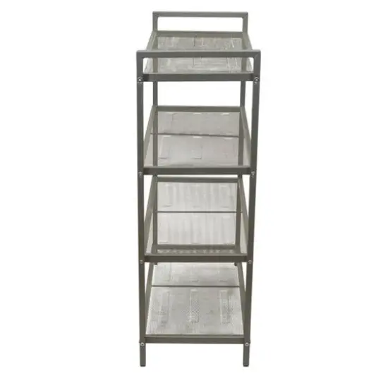 Household Essentials 32" 4-Tier Metal Shoe Rack Silver {7}