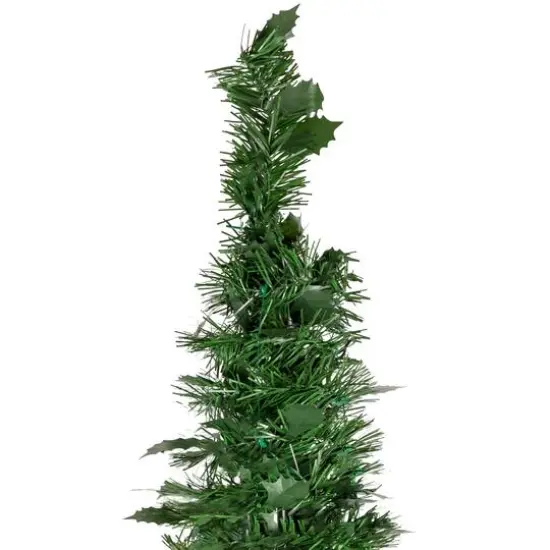 4ft. Unlit Green Tinsel Pop-Up Artificial Christmas Tree {6}
